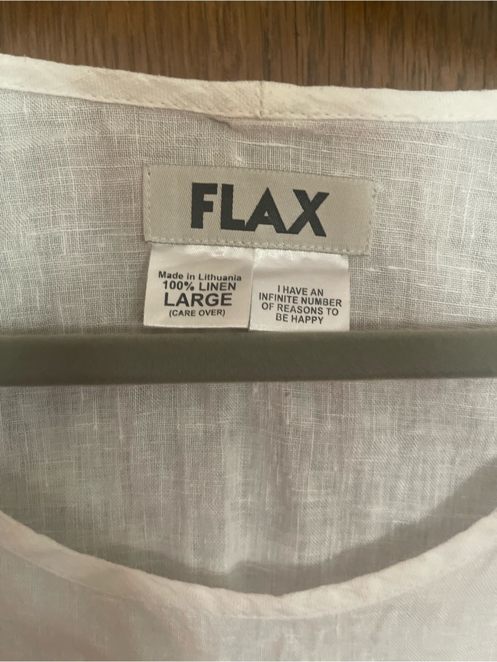 Flax White Linen Scoop-Neck Tunic Top - Picture 2 of 2